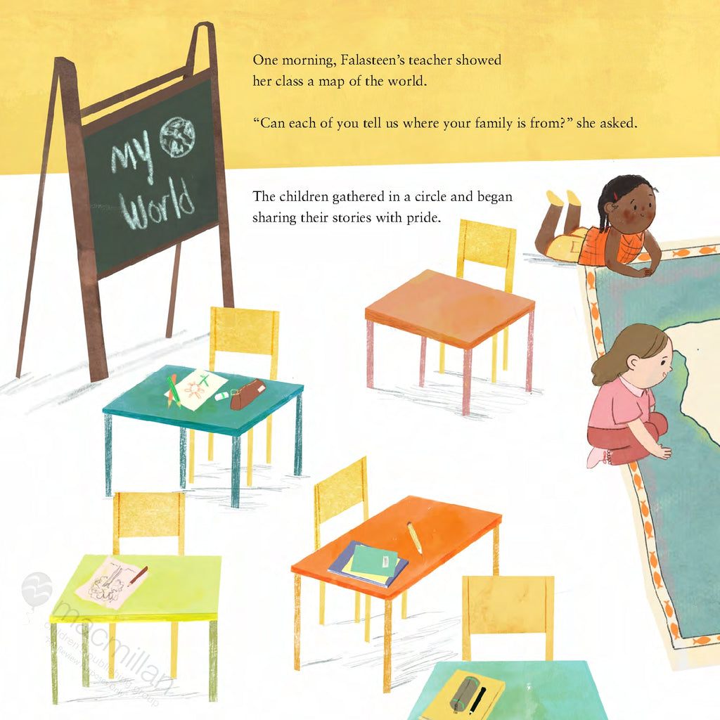 A Map for Falasteen: A Palestinian Child's Search for Home by Maysa Odeh, illustrated by Aliaa Betawi