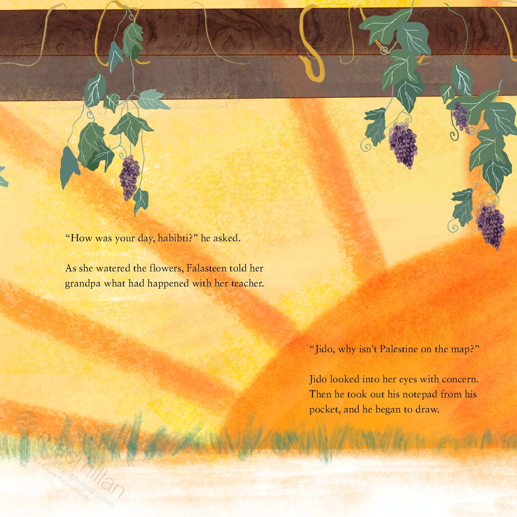 A Map for Falasteen: A Palestinian Child's Search for Home by Maysa Odeh, illustrated by Aliaa Betawi